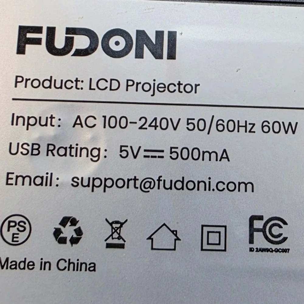 FUDONI Native 1080P Projector 4K Support 18000L WiFi Bluetooth Home Theater Gray